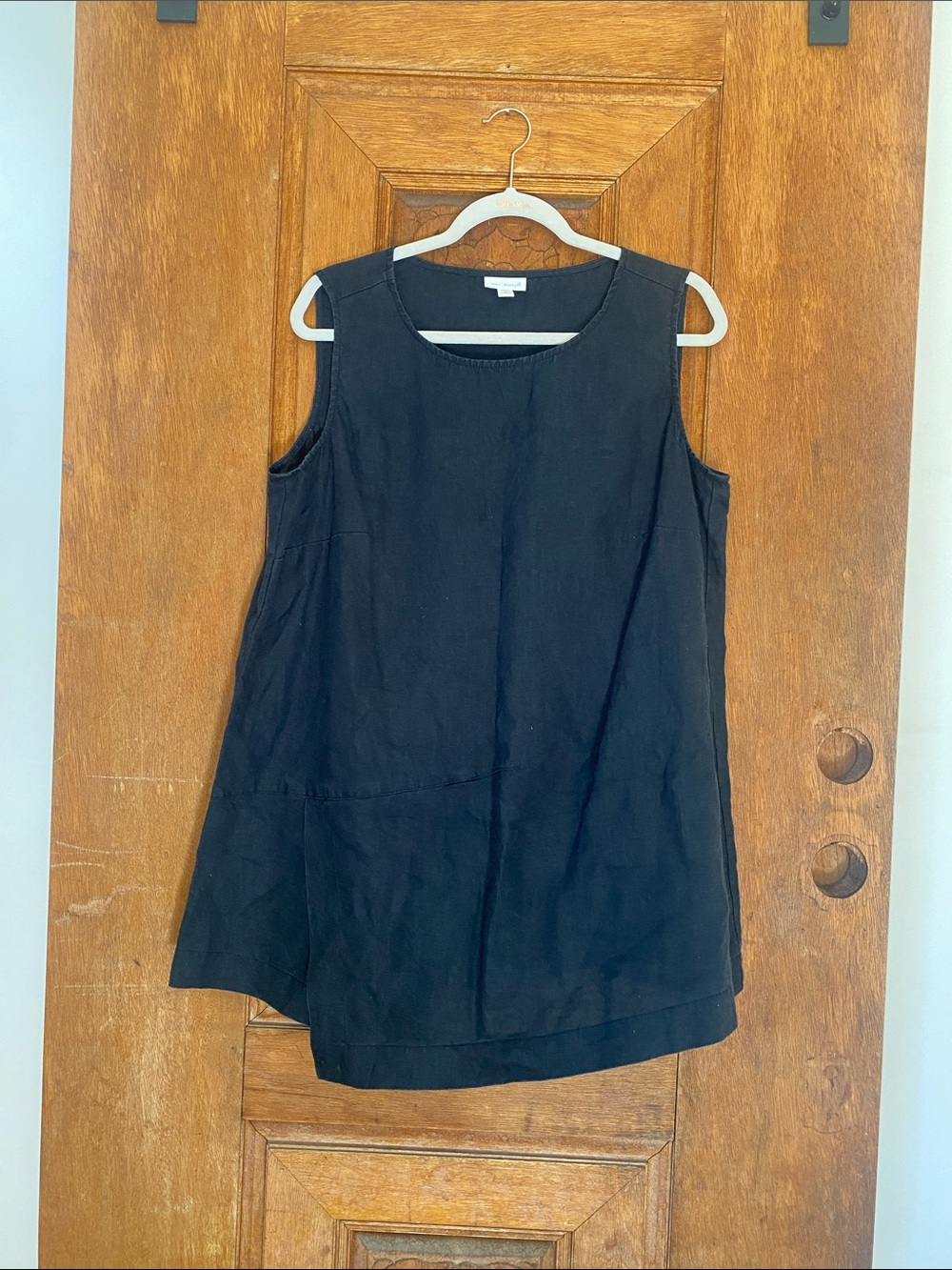 J.Jill linen 1x Black Sleeveless Linen Tunic tank Top